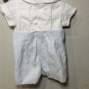Florence Eiseman White and Blue Baby Romper